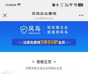 风鸟企业查询，注册送五年SVIP了